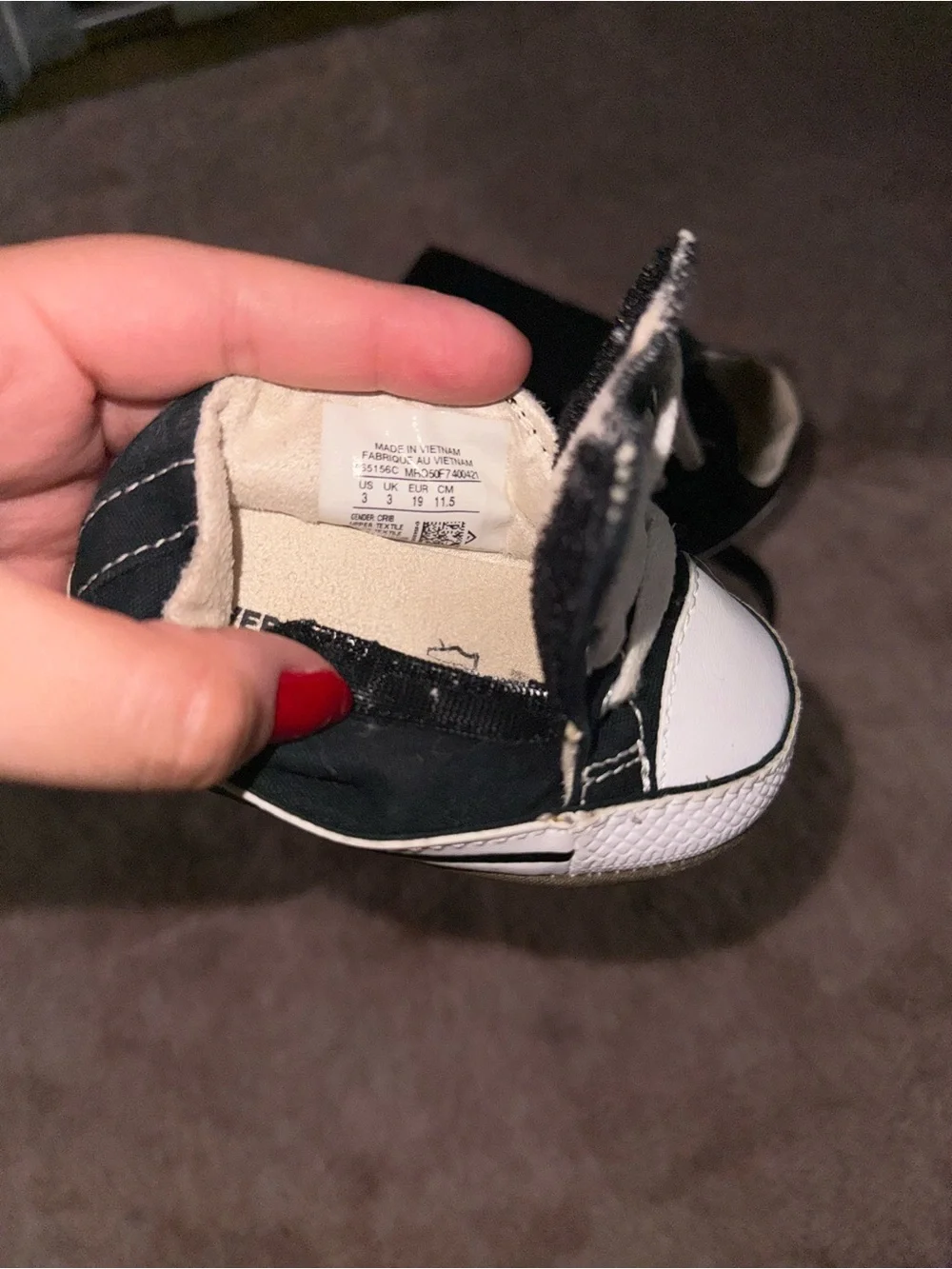 Converse Black & White Baby Sneakers + Box